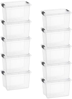 Superio 4.75 Quart Clear Plastic Storage Boxes with Lids, Stackable Organizer Containers, BPA-Free Storage Bins for Home, Office, School & Dorm, 10 Pack by Superio