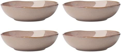 Oneida Organic Shades Clay Stoneware Pasta Bowl Set for 4, 34.5oz by Oneida