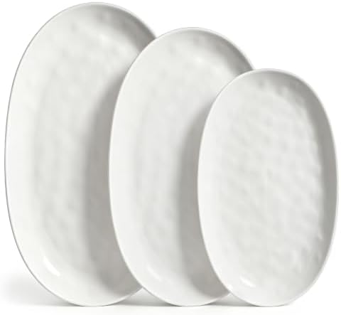 vancasso Ceramic Serving Platters Set of 3, Oval 16/14.7/13.5 Inch, White by vancasso