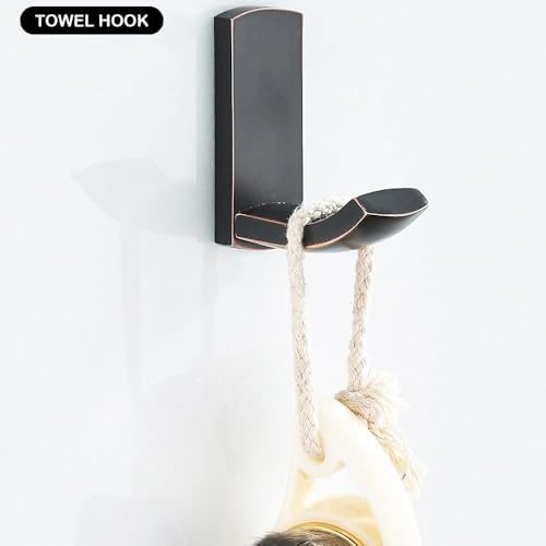 WINCASE Bronze Bathroom Accessories, Oil Rubbed Towel Bar Set 24 Inch, Hardware 4 Pieces ORB Towel Rod Toilet Paper Holders Robe Hook Wall Mounted - Image 3