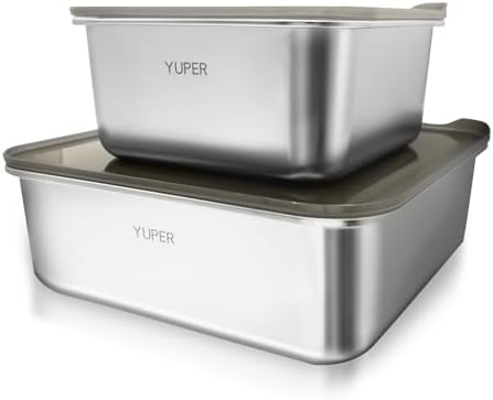 YUPER Stainless Steel Food Containers, 2 Pack (88+162OZ) by YUPER