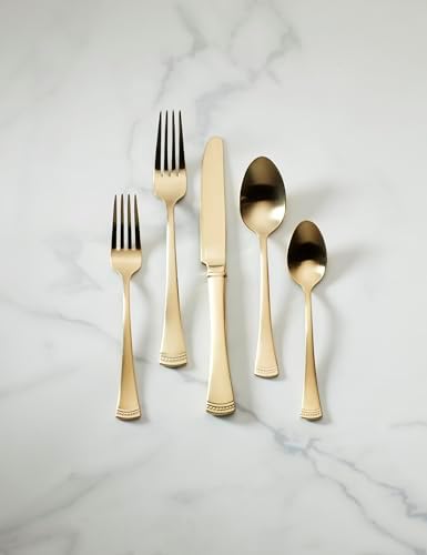 Lenox Portola Gold Satin 20-Piece Silverware Set for 4, Flatware - Image 2