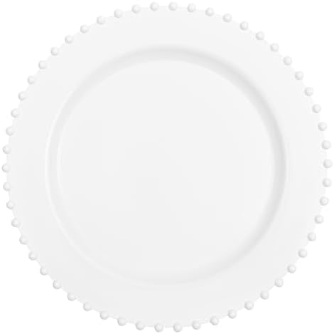 PLASTICPRO 128 Piece Combo Plastic Dinner Plates Disposable Plastic Fancy Heavy Duty Party Dishes 7 inch and 10 inch, White Beaded - Image 5