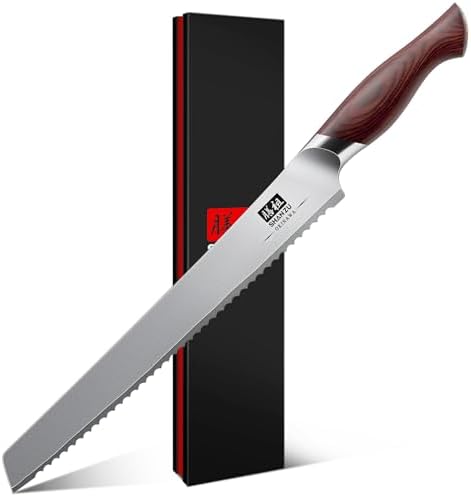 SHAN ZU 10 Inch Bread Knife, Razor Sharp Sourdough Slicing Knife by SHANZU