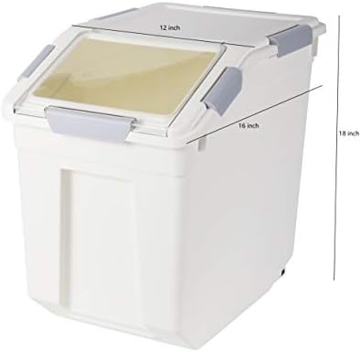 EonTone [2-Pack] 30 lbs Flour Storage Container, 25L Airtight Food Bin with Wheels BPA-Free - Image 4