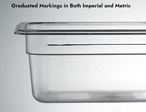 CURTA 6-Pack 1/4 Size 4" Deep NSF Polycarbonate Food Pans | Dishwasher & Freezer Safe Clear Container for Prep Tables, Buffet, Salad Bar, Commercial & Home Kitchen - Image 4