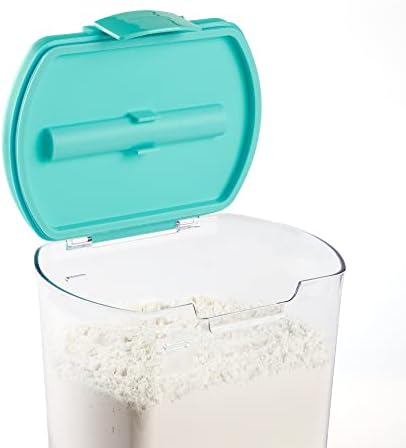 Progressive ProKeeper Baker's Airtight Kitchen Storage Canister Container Set for Flour, Sugar & More, Keeps Ingredients Fresh, with Accessories (Turquoise, 6- Piece) - Image 3