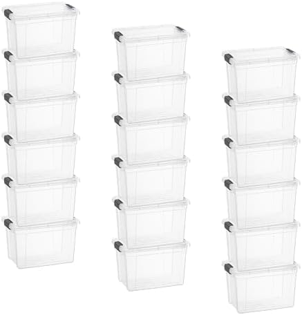 Superio 2.5 Quart Clear Plastic Storage Boxes with Lids, Stackable Organizer Containers, BPA-Free Storage Bins for Home, Office, School & Dorm, 18 Pack by Superio