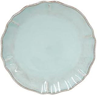 Costa Nova Ceramic Stoneware 7'' Bread Plate - Alentejo Collection, Turquoise | Microwave & Dishwasher Safe Dinnerware | Food Safe Glazing | Restaurant Quality Tableware by CostaNova