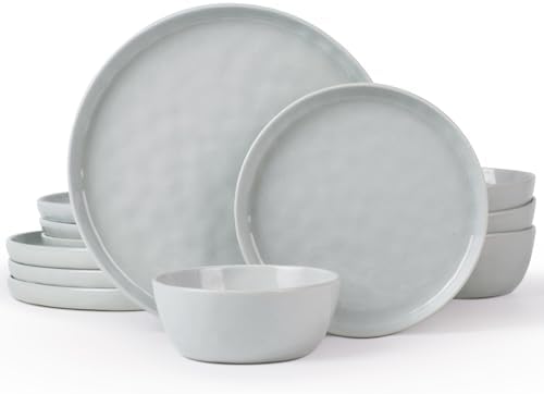 Famiware Mars Stoneware Dinnerware Set for 4, Light Gray by Famiware