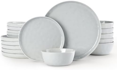 Famiware Mars Stoneware Dinnerware Set for 6, Light Gray by Famiware