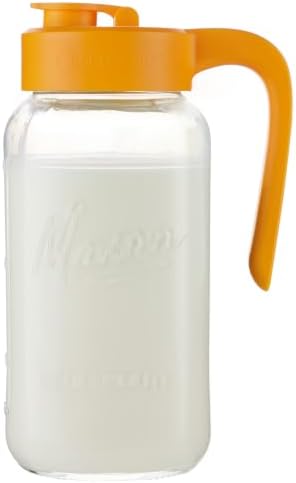 Mason Jar Pitcher, 64 oz (2 quart), Glass Pitcher with Lid by spreccio