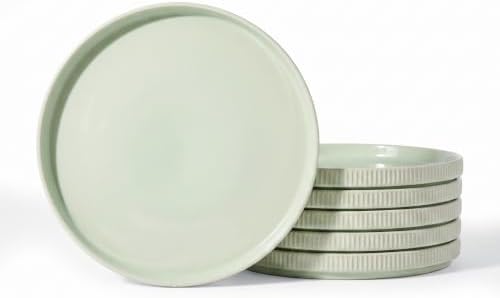 famiware Star 10/8 inches Salad Plates Set for 6, Light Green by Famiware