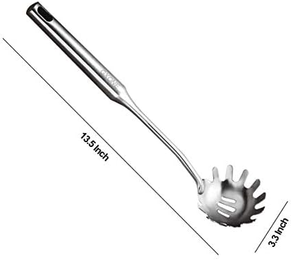 Spaghetti Spoon,304 Stainless Steel Pasta Spoon,Silver/13.8Inch - Image 2