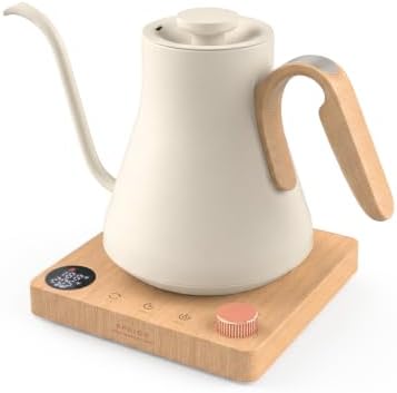Epeios Gooseneck Electric Kettle with Temp Control,1200W,0.9L,White Walnut by Epeios