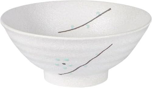 Ebros Gift Modern Yukino Hana Snow Flowers Ceramic Dinnerware Serveware Kitchenware Set Oriental Asian Restaurant Supply (Pack Of 5 Large Salad Pho Ramen Soup Bowl 40oz)) by EbrosGift