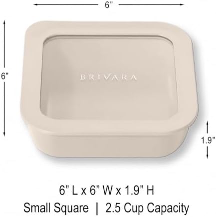 Glass Food Storage Container & Lid, 2.5-Cup Square, Crema - Image 2