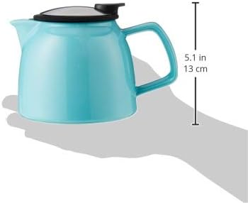 FORLIFE Bell Ceramic Teapot with Basket Infuser 26-Ounce/770ml, Turquoise - Image 4