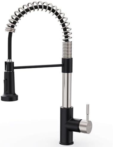 GIMILI Kitchen Faucet with Pull Down Sprayer Nickel and Black by MoreChoicesForYourDreamHome