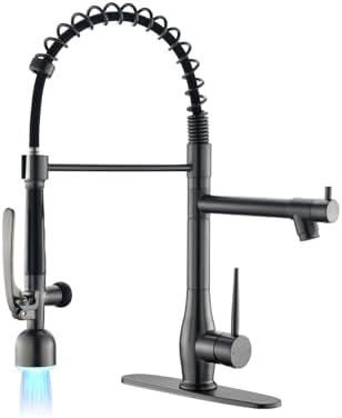 GIMILI Black Stainless Kitchen Faucet with LED Light and Pull Down Sprayer by MoreChoicesForYourDreamHome