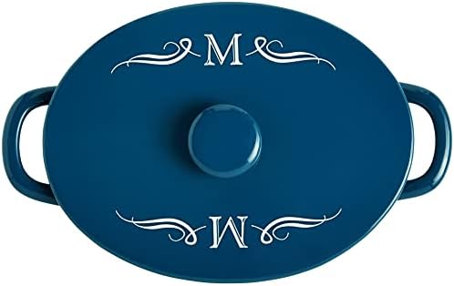 Let's Make Memories Personalized Oval Stoneware Casserole Dish - Initial - Navy by LetsMakeMemories