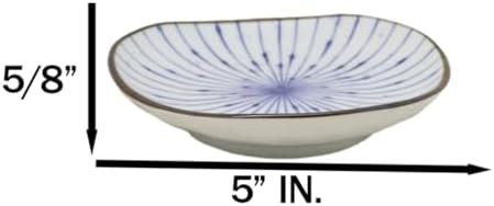 Ebros Gift Artistic Blue Waves Fubuki Tokusa Made In Japan Dinnerware Serveware Kitchenware Set Asian Japanese Restaurant Supply (Pack Of 6 Round Flair Salad Appetizer Small Plates) - Image 4