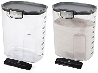 Progressive International ProKeeper+ Clear Plastic Airtight Food Baker's Kitchen Storage Organization Container Canister Set with Magnetic Accessories, 2- Piece Set (Flour 4-Quart) by ProgressiveInternational