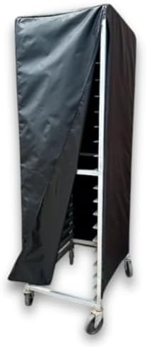 Bakery Food Pan Sheet Rack Cover | Size: 23"W x 28"L x 63"H | Material: Heavy-duty Nylon | Zippers: 2 | Color:Black | Pack of 1 - Image 3