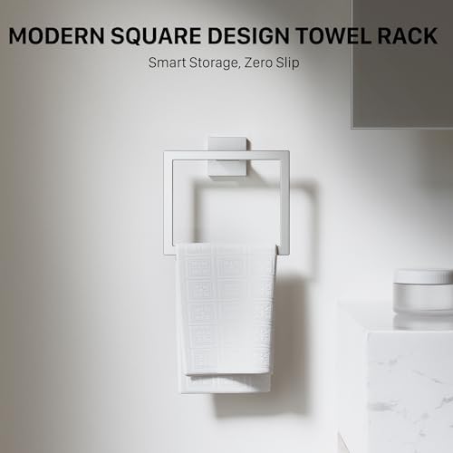 5-Piece Brushed Nickel Bathroom Accessories Set, 23.6 Inch Bathroom Hardware Set, Stainless Steel Bath Towel Bar Set, Toilet Paper Holder with Shelf, Towel Hooks, Towel Ring Wall Mounted - Image 5