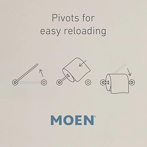 Moen Align Brushed Nickel Pivoting Wall Mounted Modern Toilet Paper Holder, YB0408BN - Image 3
