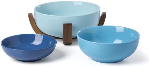 Oneida 24 Seven Colors Turquoise Porcelain Nesting Bowl Set, 4-Piece - Image 2