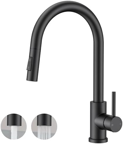 FORIOUS Kitchen Faucet, 2-Mode Pull Down Sprayer, Classic Matte Black by FORIOUS
