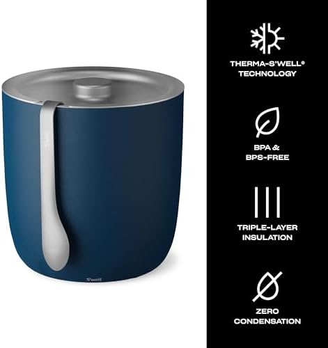 S'well Ice Bucket with Tongs, 68oz, Azurite (Pack of 4) - Image 3