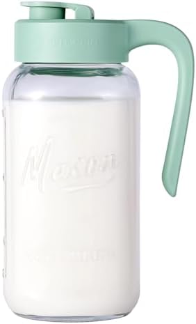 Mason Jar Pitcher, 64 oz (2 quart), Glass Pitcher with Lid by spreccio
