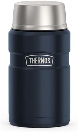 THERMOS Stainless King Food Jar with Bowl, 24oz, Matte Midnight Blue by Thermos