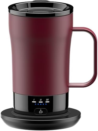 Self-Heating Coffee Mug, 14oz Heated Coffee Mug - Rechargeable Temperature Control Coffee Mug Keep Coffee Hot, Smart Mug Great Gift for Coffee Lovers & Slow Sippers by PUSEE