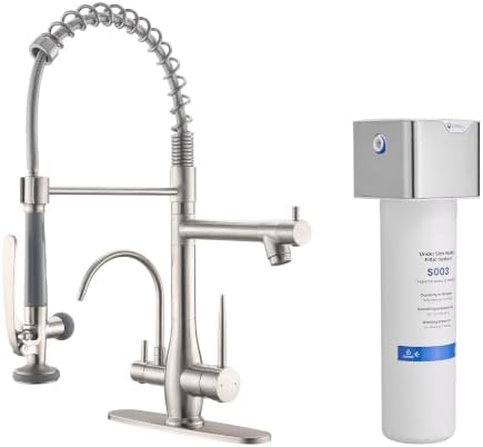 GIMILI 3 in 1 Commercial Kitchen Faucet with Water Filter System by MoreChoicesForYourDreamHome