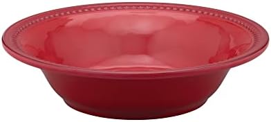 UPware 12 Piece Beaded Melamine Dinnerware Sets, Outdoor Dishes Set, Plates and Bowls Sets, Service for 4, Red - Image 7