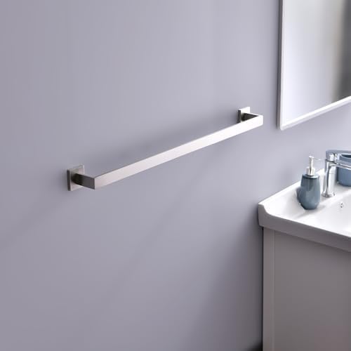 Bath Towel Bar, 28-Inch Towel Racks, Square Thicken Towel Holder, Wall Mounted Shower Towel Rail Hanger, Stainless Steel,Bathroom Accessories (Brushed Nickel, 1 Pack) - Image 5