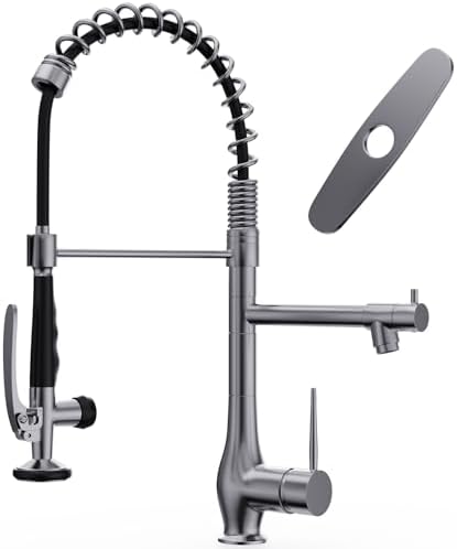 GIMILI Black Stainless Commercial Kitchen Faucet with Pull Down Sprayer by MoreChoicesForYourDreamHome