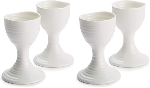 Portmeirion Sophie Conran Egg Cups - Set of 2, Fine Porcelain Breakfast Egg Holders for Soft & Hard Boiled Eggs - 3.5 Inch Serveware, Durable, Dishwasher & Microwave Safe (Pack of 2) by Portmeirion