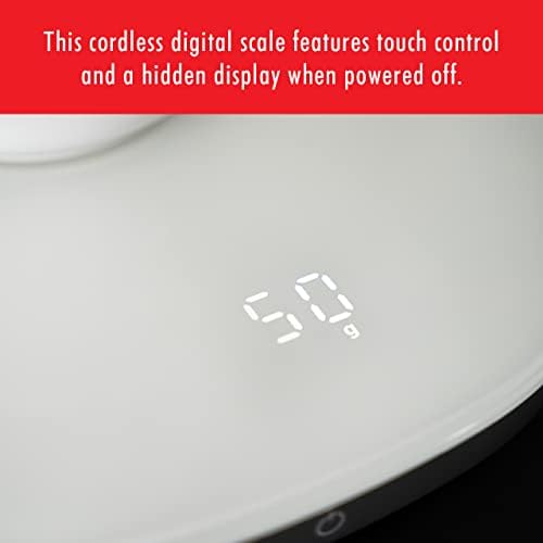 ZWILLING Enfinigy Digital Kitchen Food Scale, Max weight 22lbs, Grams & Ounces, .1-gram Accuracy,White - Image 6