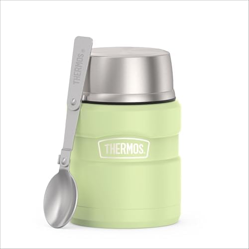 THERMOS Stainless King Food Jar with Spoon, 16oz, Matte Green by Thermos