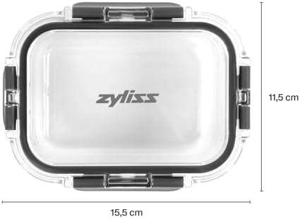 Zyliss Glass Food Storage Container 12.5oz,Shatter Resistant Borosilicate Glass,Airtight Leakproof Tritan Lid,BPA Free, Microwave, Freezer & Dishwasher Safe. 39qt (6.2 x 4.7 x 2.2), 0.37 L (Pack of 4) - Image 2