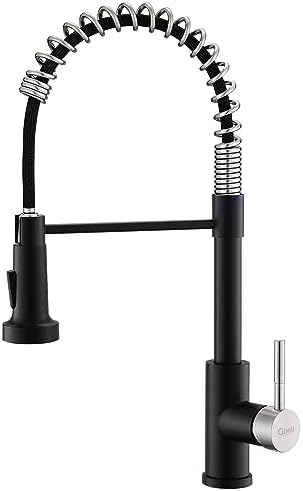 GIMILI Kitchen Faucet with Pull Down Sprayer Black and Nickel by MoreChoicesForYourDreamHome