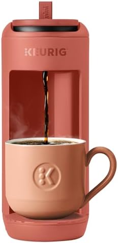 Keurig K-Mini Mate Single Serve K-Cup Pod Coffee Maker, Brews Up to 12 oz Cup, Compact Portable Coffee Machine for Small Spaces, Great for Dorms & Offices, Red Rocks by Keurig