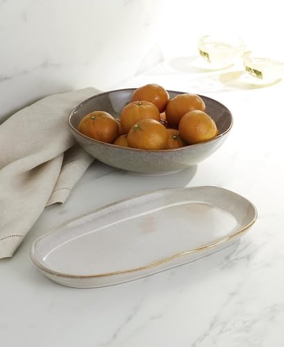 Oneida Organic Shades Oatmeal Stoneware 2-Piece Serving Platter Set - Image 6