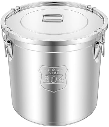 48L/12.68 Gal Stainless Steel Food Storage Container with Lid by Unknown