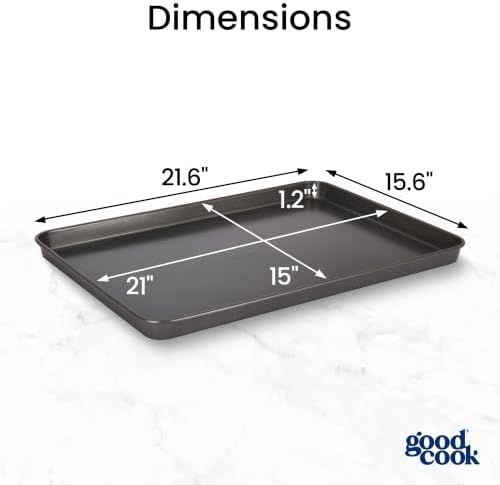 GoodCook Everyday Nonstick Steel Baking Sheet, 15" x 21", Gray - Image 2