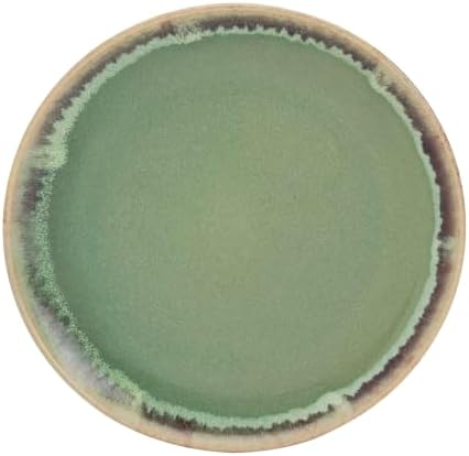 TTU Tabletops Gallery Tuscan Collection Reactive Glaze 4 Piece Stoneware Salad Plate Set Dining Kitchen Tableware Service for 4, Teal Green - Image 6